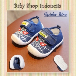 S998 Sepatu Anak Cowok Sepatu Anak Blue Spider Import Sepatu Anak Bunyi Citcit Spider Biru  large